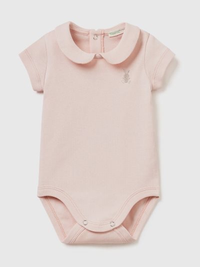 Kids' Benetton Onesie Collar Organic Cotton Outfit Soft Pink | NZ104036