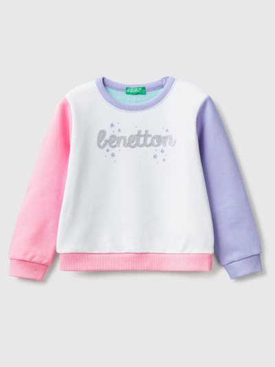 Kids' Benetton Organic Cotton Glittery Print Sweatshirt Multi-color | NZ481579
