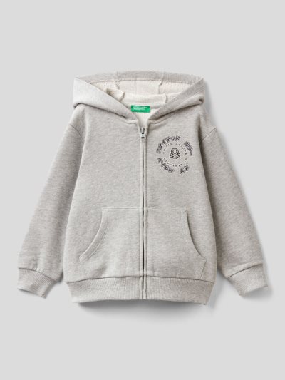 Kids' Benetton Organic Cotton Hood Hoodie Grey | NZ880520