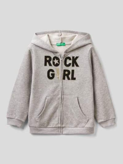 Kids' Benetton Organic Cotton Hooded Hoodie Grey | NZ253014