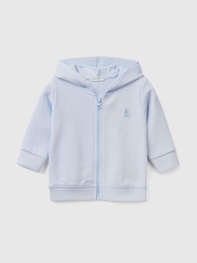 Kids' Benetton Organic Cotton Hooded Sweatshirt Sky Blue | NZ467377