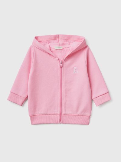 Kids' Benetton Organic Cotton Hooded Sweatshirt Pink | NZ742256