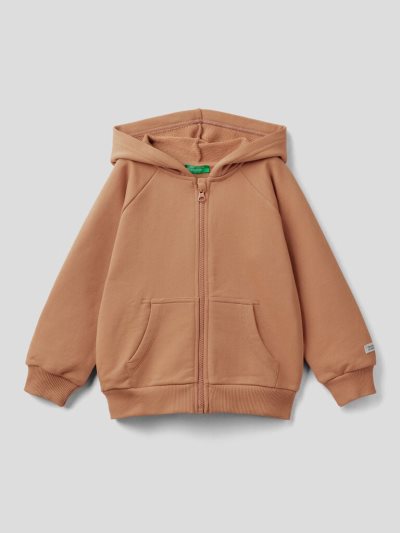 Kids' Benetton Organic Cotton Hoodie Beige | NZ706118
