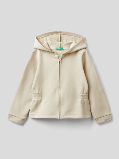 Kids' Benetton Organic Cotton Hoodie Creamy White | NZ797458