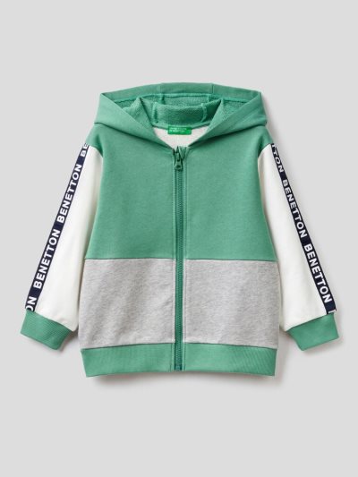 Kids' Benetton Organic Cotton Hoodie Green | NZ363015