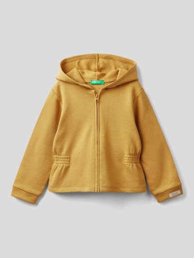 Kids' Benetton Organic Cotton Hoodie Mustard | NZ444041