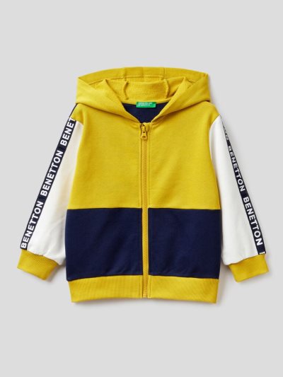 Kids' Benetton Organic Cotton Hoodie Mustard | NZ797403