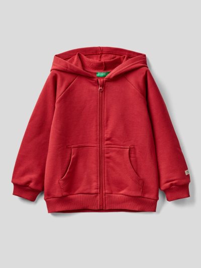 Kids' Benetton Organic Cotton Hoodie Red | NZ548043