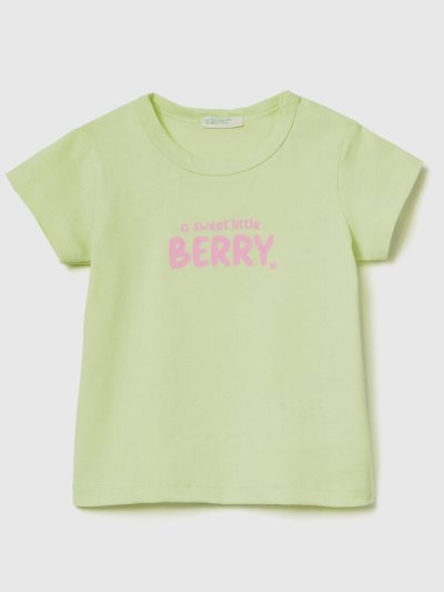 Kids' Benetton Organic Cotton Print T Shirts Lime | NZ274911