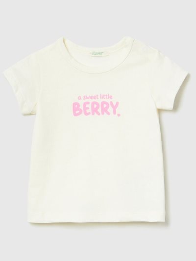Kids' Benetton Organic Cotton Print T Shirts White | NZ880791