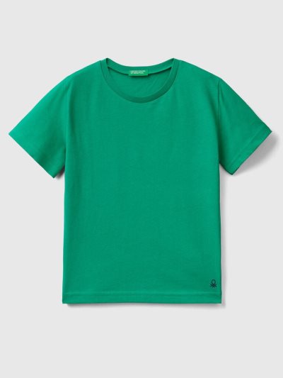 Kids' Benetton Organic Cotton Short Sleeve T-shirts Green | NZ097531