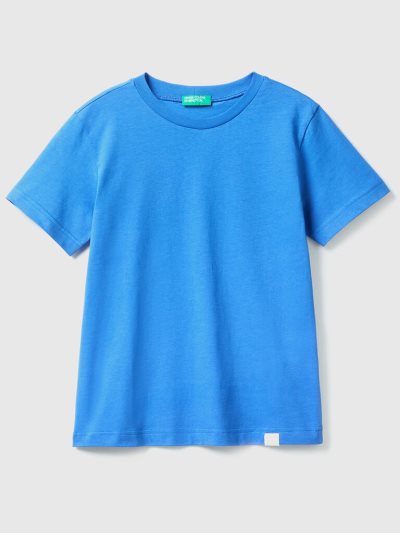 Kids' Benetton Organic Cotton Short Sleeve T-shirts Bright Blue | NZ203718