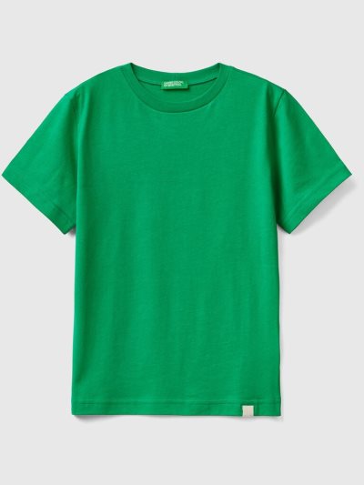 Kids' Benetton Organic Cotton Short Sleeve T-shirts Green | NZ817416