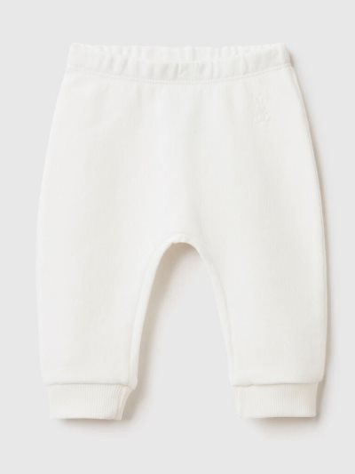 Kids' Benetton Organic Cotton Sweatpants Creamy White | NZ235427