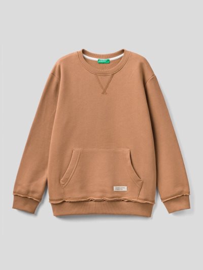Kids' Benetton Organic Cotton Sweatshirt Beige | NZ048731