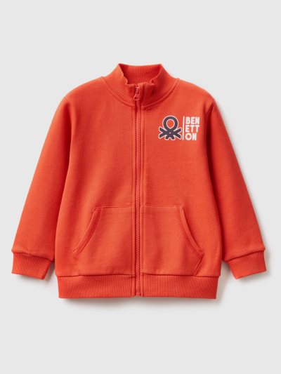 Kids' Benetton Organic Cotton Zip Sweatshirt Red | NZ060482