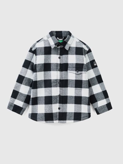 Kids' Benetton Oversized Check Shirt-jacket Jackets Multi-color | NZ162121