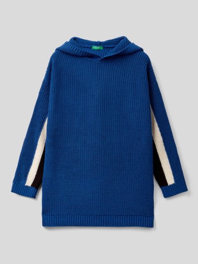 Kids' Benetton Oversized Hood Sweaters Bright Blue | NZ792746