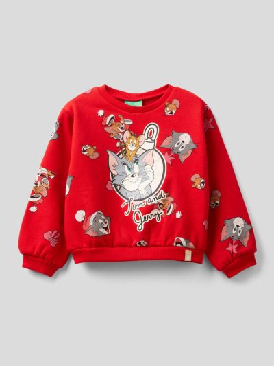 Kids' Benetton Oversized Tom & Jerry Sweatshirt Red | NZ020043