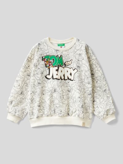 Kids' Benetton Oversized Tom & Jerry Sweatshirt Light Grey | NZ282465