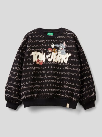 Kids' Benetton Oversized Tom & Jerry Sweatshirt Black | NZ532064
