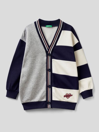 Kids' Benetton Oversized Warm Fleece Cardigan Grey | NZ139650