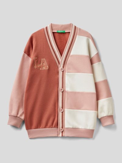 Kids' Benetton Oversized Warm Fleece Cardigan Burnt | NZ684835