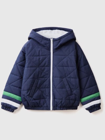 Kids' Benetton Padded Bomber Nylon Light Jackets Dark Blue | NZ447560