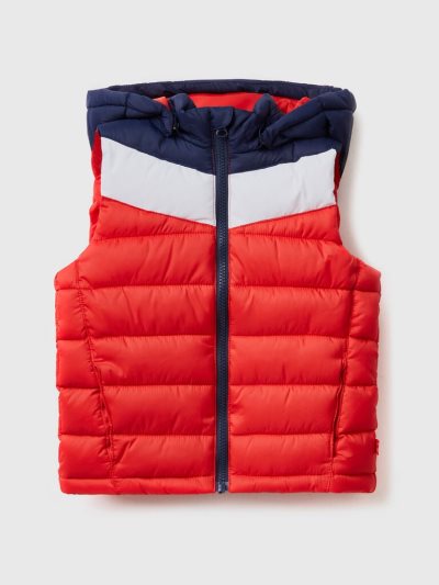 Kids' Benetton Padded Color Block Vest Red | NZ451717