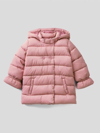 Kids' Benetton Padded Double-breasted Jackets Soft Pink | NZ496544