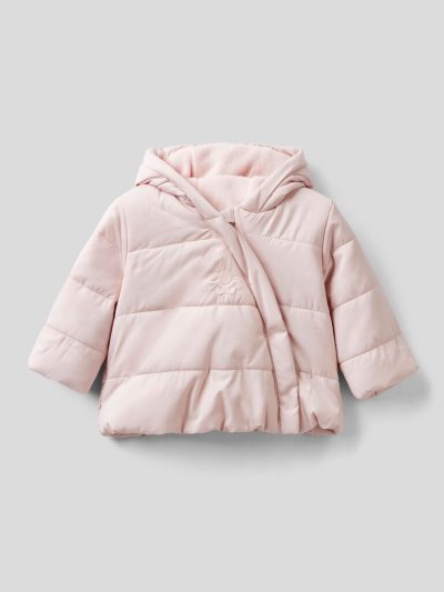 Kids' Benetton Padded Hood Jackets Pink | NZ780141