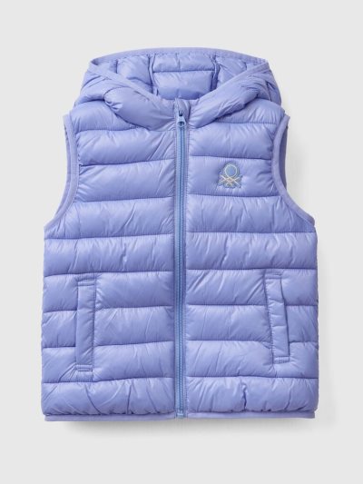 Kids' Benetton Padded Hood Light Jackets Periwinkle | NZ076965
