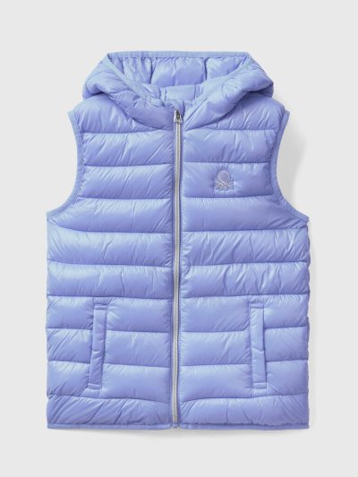 Kids' Benetton Padded Hood Puffer Jackets Periwinkle | NZ823445