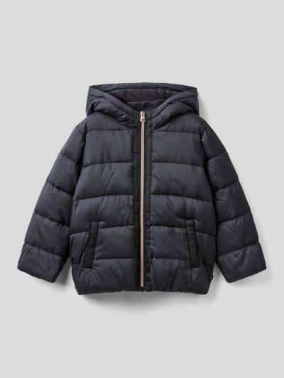 Kids' Benetton Padded "Rain Defender" Light Jackets Black | NZ850222