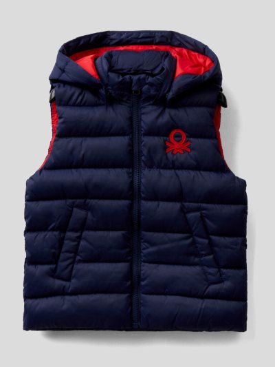 Kids' Benetton Padded Removable Hood Vest Dark Blue | NZ324346