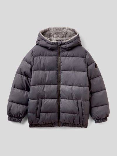 Kids' Benetton Padded Teddy Interior Jackets Dark Grey | NZ251793