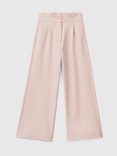 Kids' Benetton Palazzo Elastic At Back Trousers Soft Pink | NZ559932