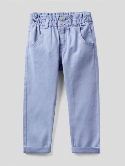 Kids' Benetton Paperbag Organic Cotton Trousers Lilac | NZ273852