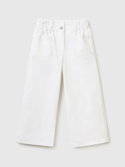 Kids' Benetton Paperbag Trousers White | NZ133794