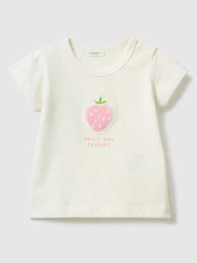 Kids' Benetton Patch And Print T Shirts White | NZ795650