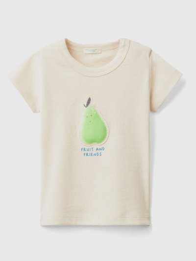 Kids' Benetton Patch And Print T Shirts Beige | NZ810242