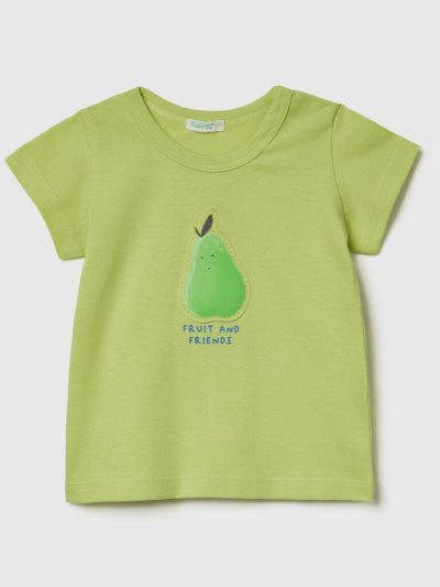 Kids' Benetton Patch And Print T Shirts Lime | NZ910473