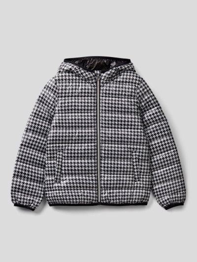 Kids' Benetton Pattern Print Puffer Padded Jackets Black | NZ596783