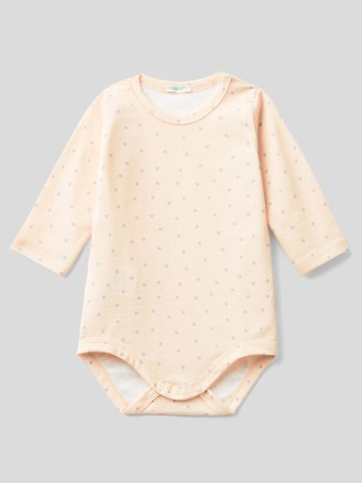 Kids' Benetton Patterned 100% Organic Cotton Bodysuits Soft Pink | NZ412012