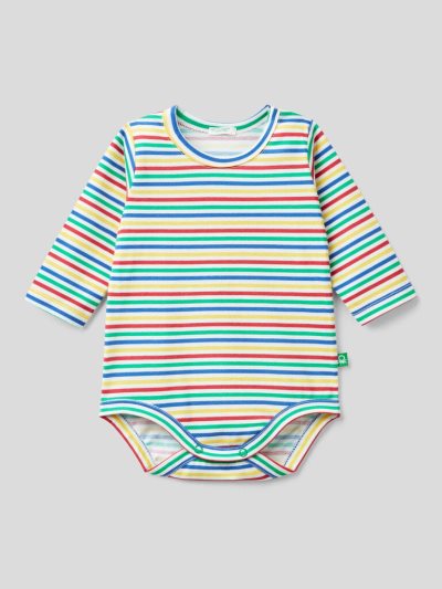 Kids' Benetton Patterned 100% Organic Cotton Bodysuits Multi-color | NZ871696