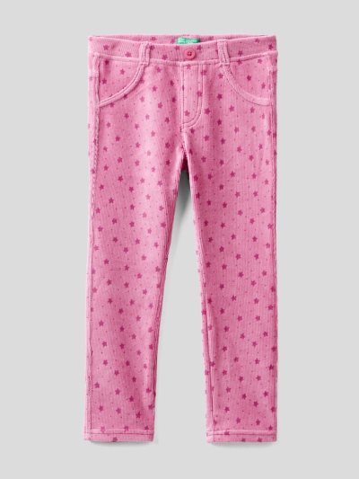 Kids' Benetton Patterned Chenille Jeggings Cyclamen | NZ830457