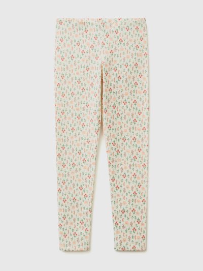 Kids' Benetton Patterned Print Leggings Creamy White | NZ107538