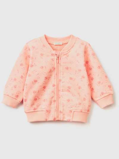 Kids' Benetton Patterned Pure Cotton Sweatshirt Soft Pink | NZ058937