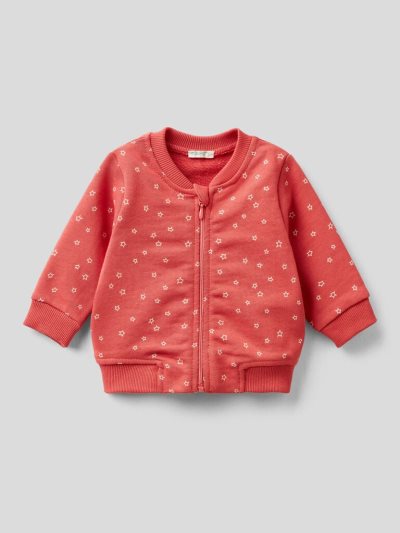 Kids' Benetton Patterned Pure Organic Cotton Sweatshirt Coral | NZ287770
