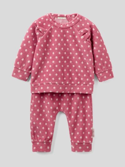 Kids' Benetton Patterned Set Viscose Blend Dungarees Cyclamen | NZ479088